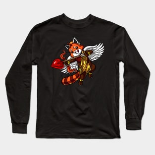 Red Panda Bear Cupid Long Sleeve T-Shirt